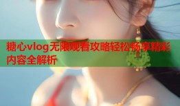 糖心vlog无限观看攻略轻松畅享精彩内容全解析
