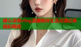 糖心深夜vlog温暖陪伴生活点滴记录精彩瞬间