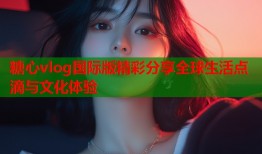 糖心vlog国际版精彩分享全球生活点滴与文化体验