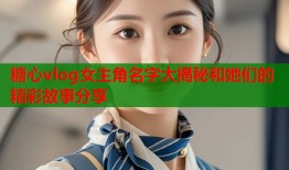 糖心vlog女主角名字大揭秘和她们的精彩故事分享