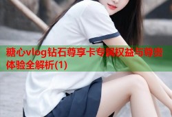 糖心vlog钻石尊享卡专属权益与尊贵体验全解析(1)