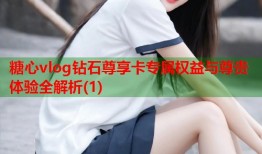 糖心vlog钻石尊享卡专属权益与尊贵体验全解析(1)