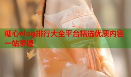 糖心vlog排行大全平台精选优质内容一站掌握