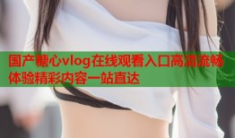 国产糖心vlog在线观看入口高清流畅体验精彩内容一站直达