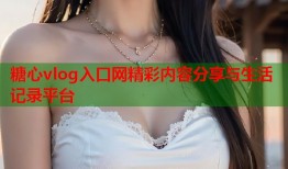 糖心vlog入口网精彩内容分享与生活记录平台