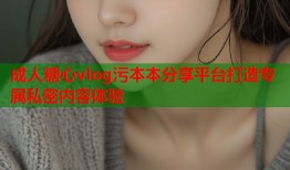 成人糖心vlog污本本分享平台打造专属私密内容体验